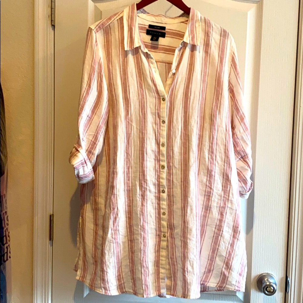 Tahari linen tunic 1x